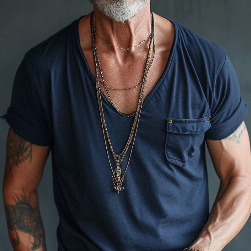 Men's Classic Fit Crew Neck Tee Comfortable Summer Shirt