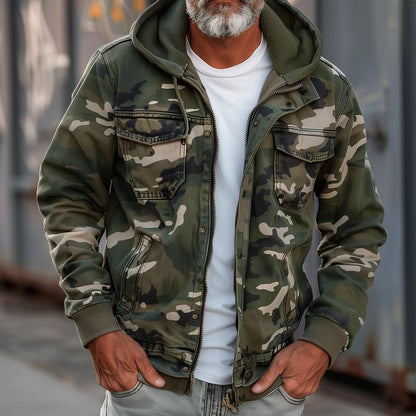 Thomas | Camouflage cargo jacket with hood