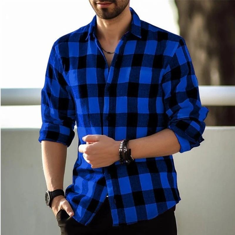 Relaxed Fit Flannel Checked Shirt for Men
