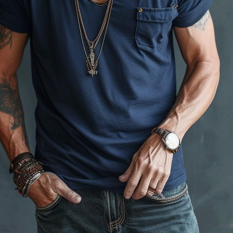 Men's Classic Fit Crew Neck Tee Comfortable Summer Shirt