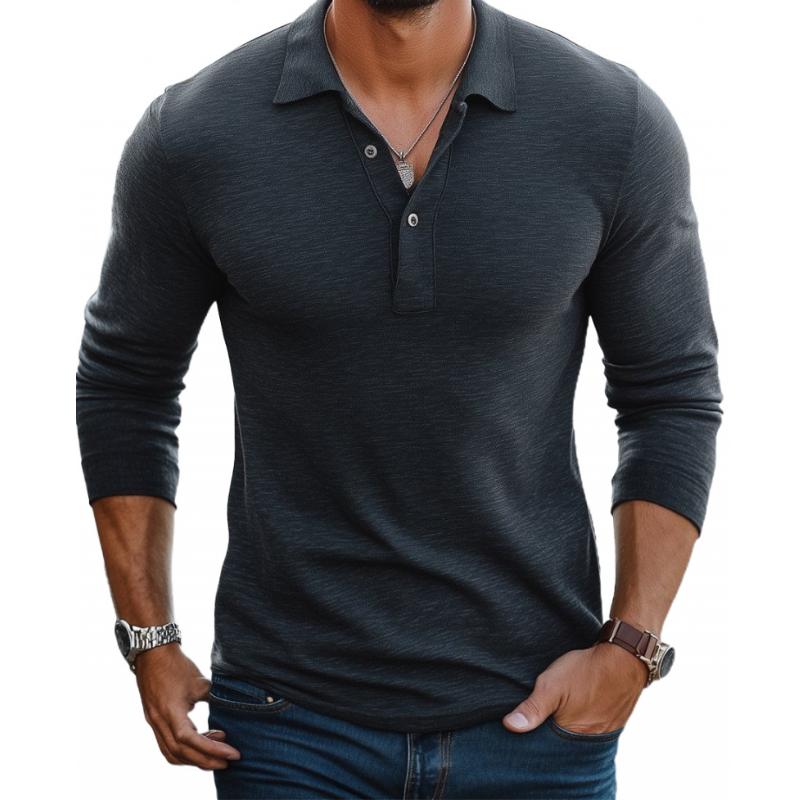 Classic Men's Cotton Polo Slim Fit Casual Shirt