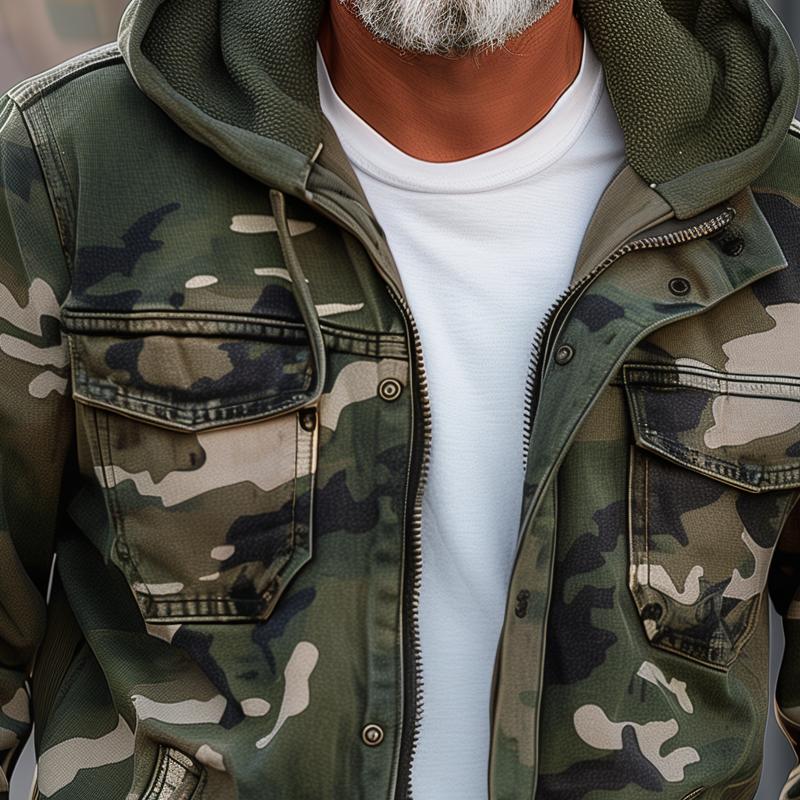 Thomas | Camouflage cargo jacket with hood