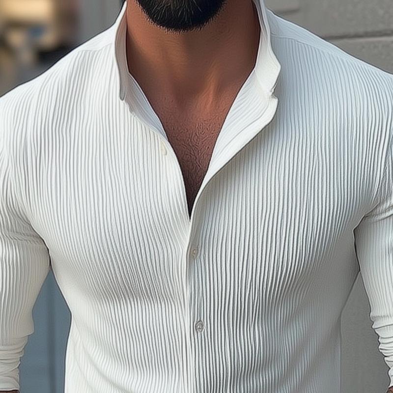 Men's Classic Fit Casual Cotton Long Sleeve Shirt