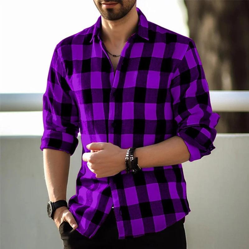 Relaxed Fit Flannel Checked Shirt for Men