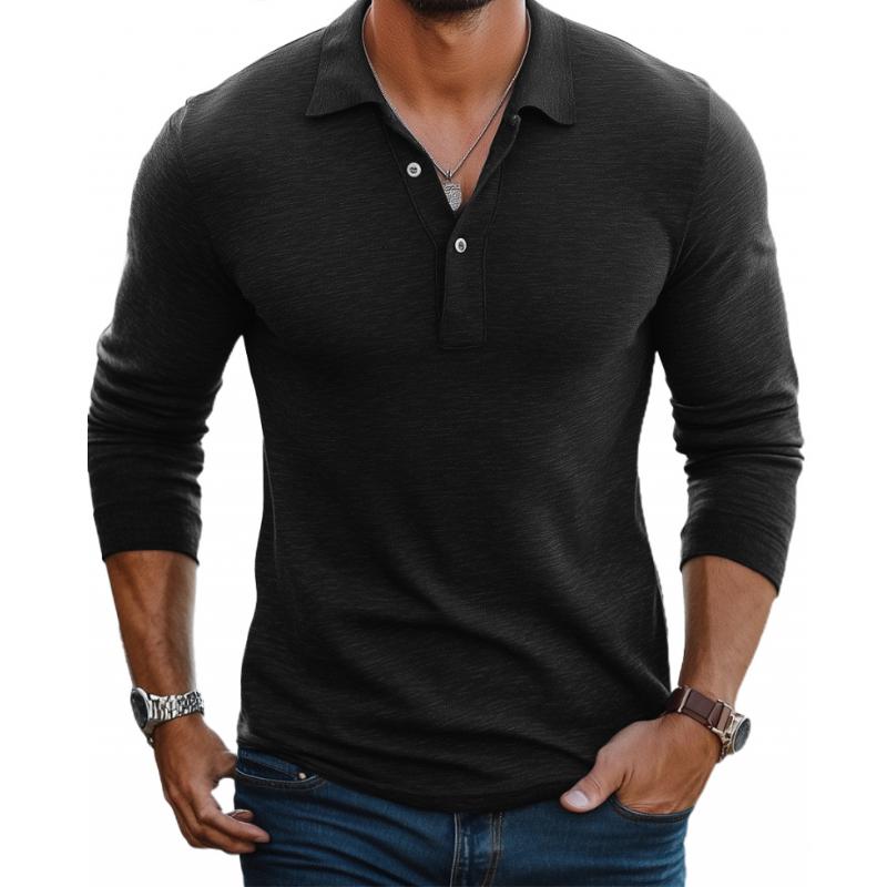 Classic Men's Cotton Polo Slim Fit Casual Shirt