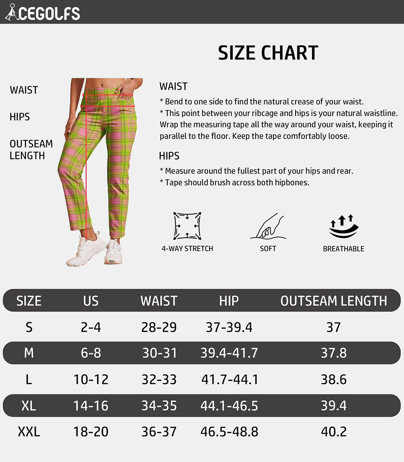 Comfortable 28 Inch Stretchy Slim Fit Ankle Pants