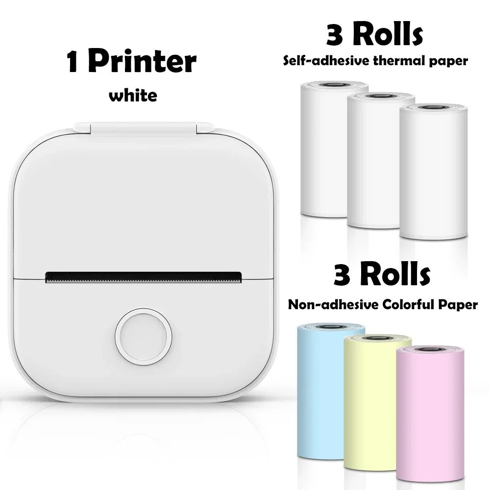 Pocket-sized inkless thermal photo printer. Sleek, compact design perfect for easy, portable instant printing.