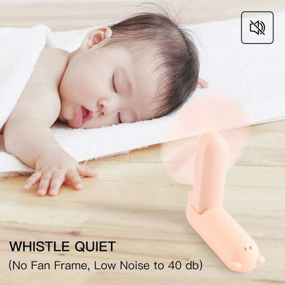 "Portable 3-in-1 mini fan with flashlight, power bank; sleek compact design, ideal for travel, outdoor activities."