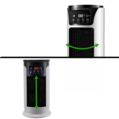 "Portable air conditioner, energy efficient, windowless design, compact and mobile, ideal for small rooms or offices."