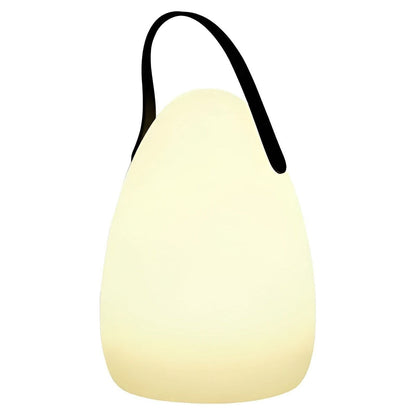 Portable waterproof cordless lamp with remote control, sleek modern design, suitable for indoor and outdoor lighting.