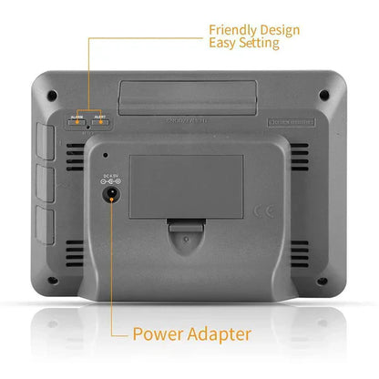 Premium wireless home weather station with vibrant LCD display, dynamic icons, and sleek design for accurate indoor/outdoor d