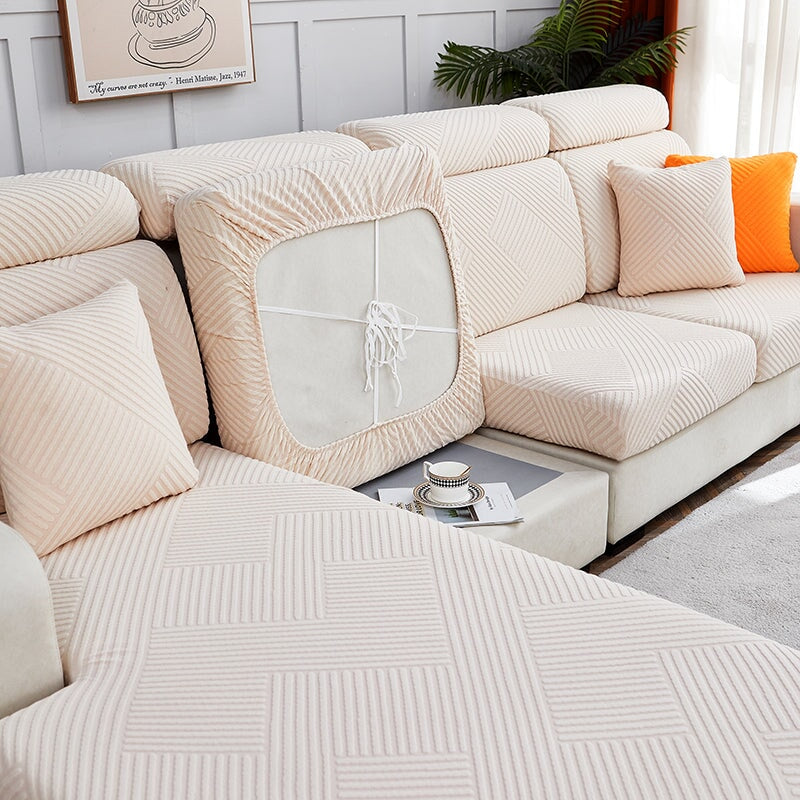 Luxury Patterned Sectional Couch Slipcover for Living Room - Luxivelle