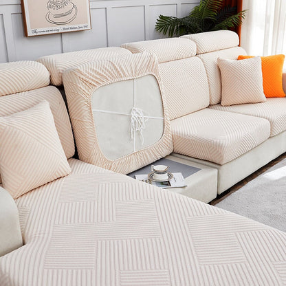 Luxury Patterned Sectional Couch Slipcover for Living Room - Luxivelle