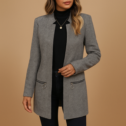 Stylish Women's Graphic Long Sleeve Jacket - Luxivelle