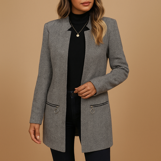 Stylish Women's Graphic Long Sleeve Jacket - Luxivelle