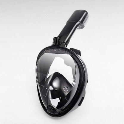 "Pro-grade snorkel mask for men and women, silicone build, anti-fog tempered glass, stylish design, ensures comfort and fit."