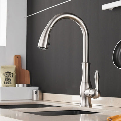 Stylish 360° Rotating Kitchen Faucet with Extendable Spray Nozzle - Luxivelle