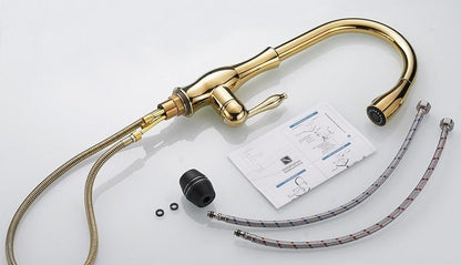 Stylish 360° Rotating Kitchen Faucet with Extendable Spray Nozzle