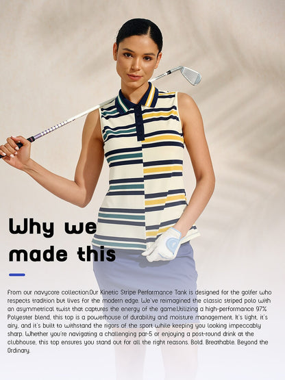 Classic Contrast Sleeveless Golf Polo Shirt