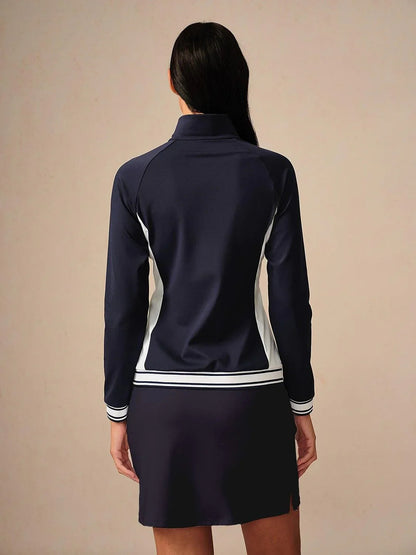 Dark Blue Quarter Zip UPF 50+ Long Sleeve Top