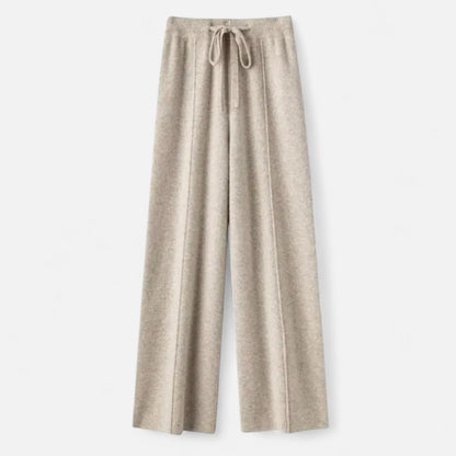 Comfortable Wool Flared Leg Knit Pants - Luxivelle