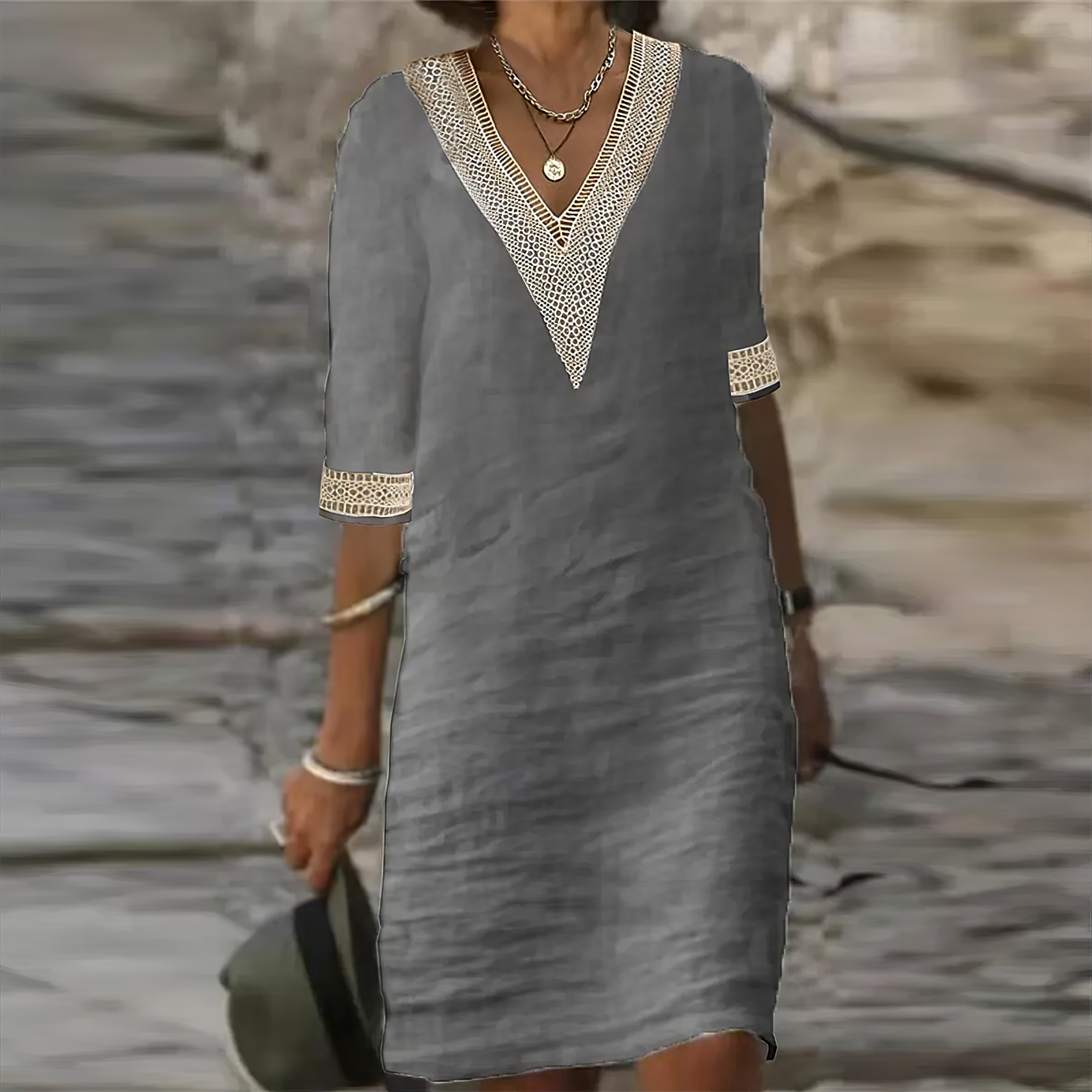 Variant image for Celine Women's Summer Dress - Cotton-Linen Blend, Casual Chic-13
