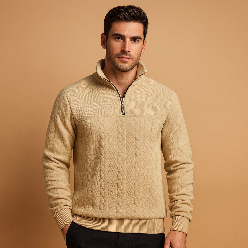 Men's Lightweight Quarter Zip Sweater - Luxivelle