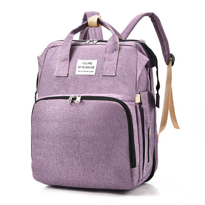 Practical Baby Changing Bag with Portable Bed & USB Charger