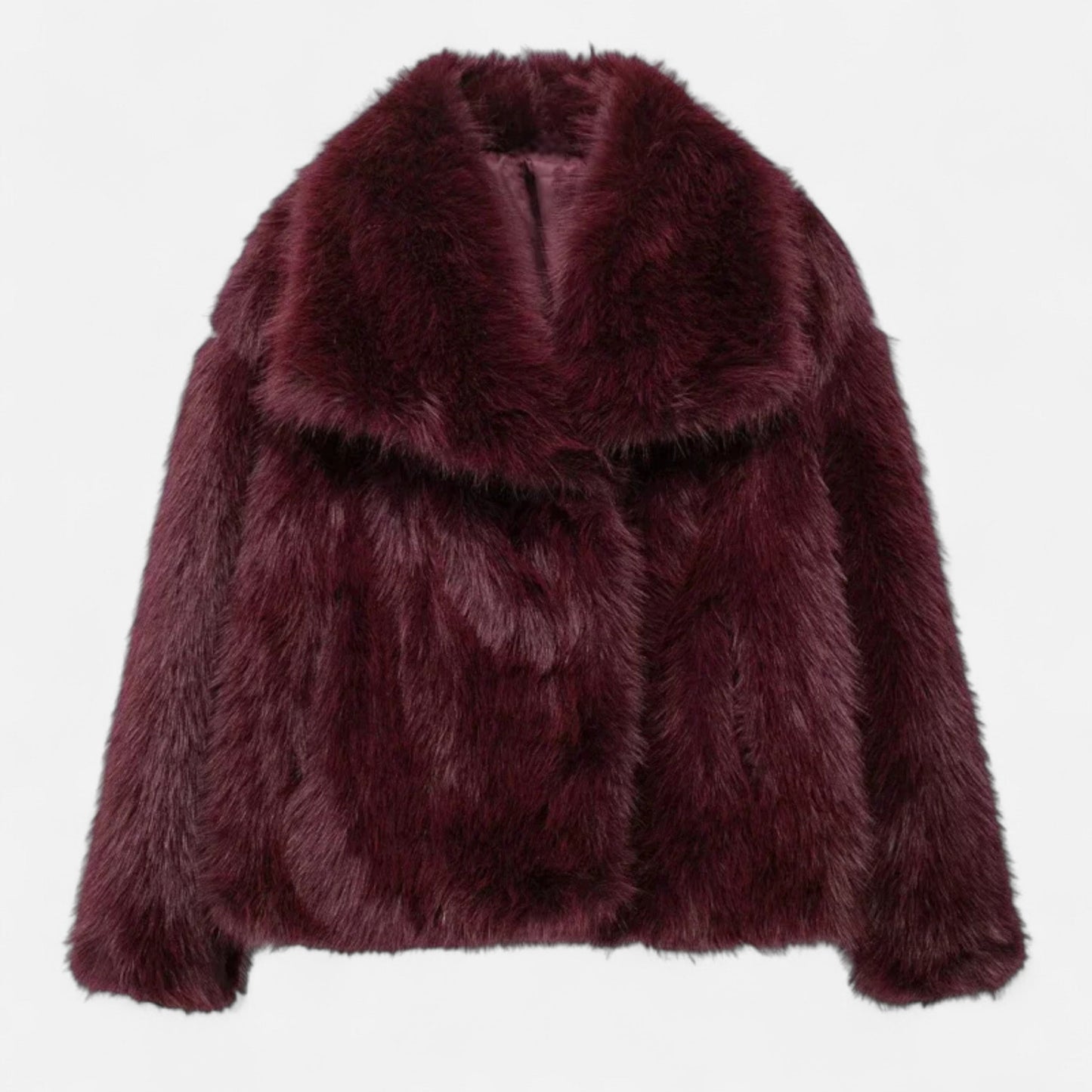 Short Puffer Winter Coat for Women with Faux Fur Collar
