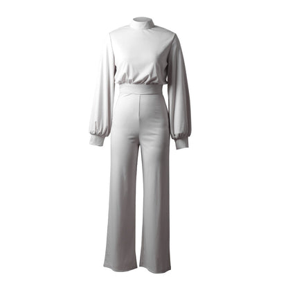 Ladies Elegant Puffed Sleeve Jumpsuit