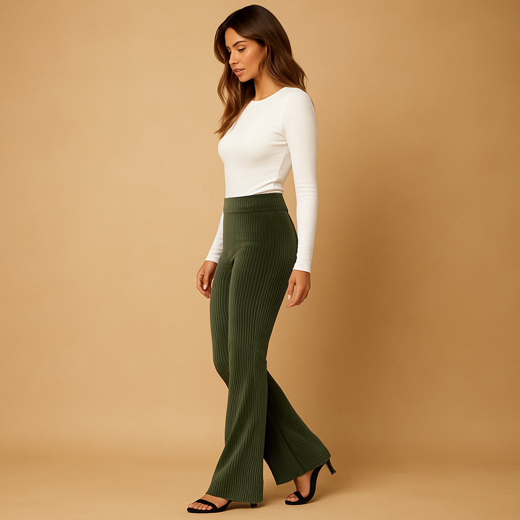 Classic Wide Leg Corduroy Pants for Women - Luxivelle
