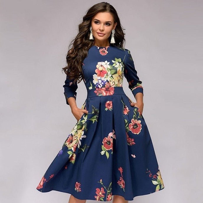 Fashionable Ladies Floral Midi Dress