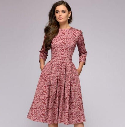 Fashionable Ladies Floral Midi Dress