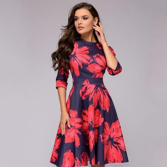 Fashionable Ladies Floral Midi Dress