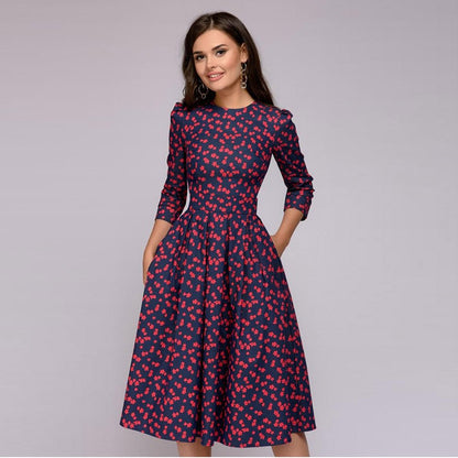 Fashionable Ladies Floral Midi Dress