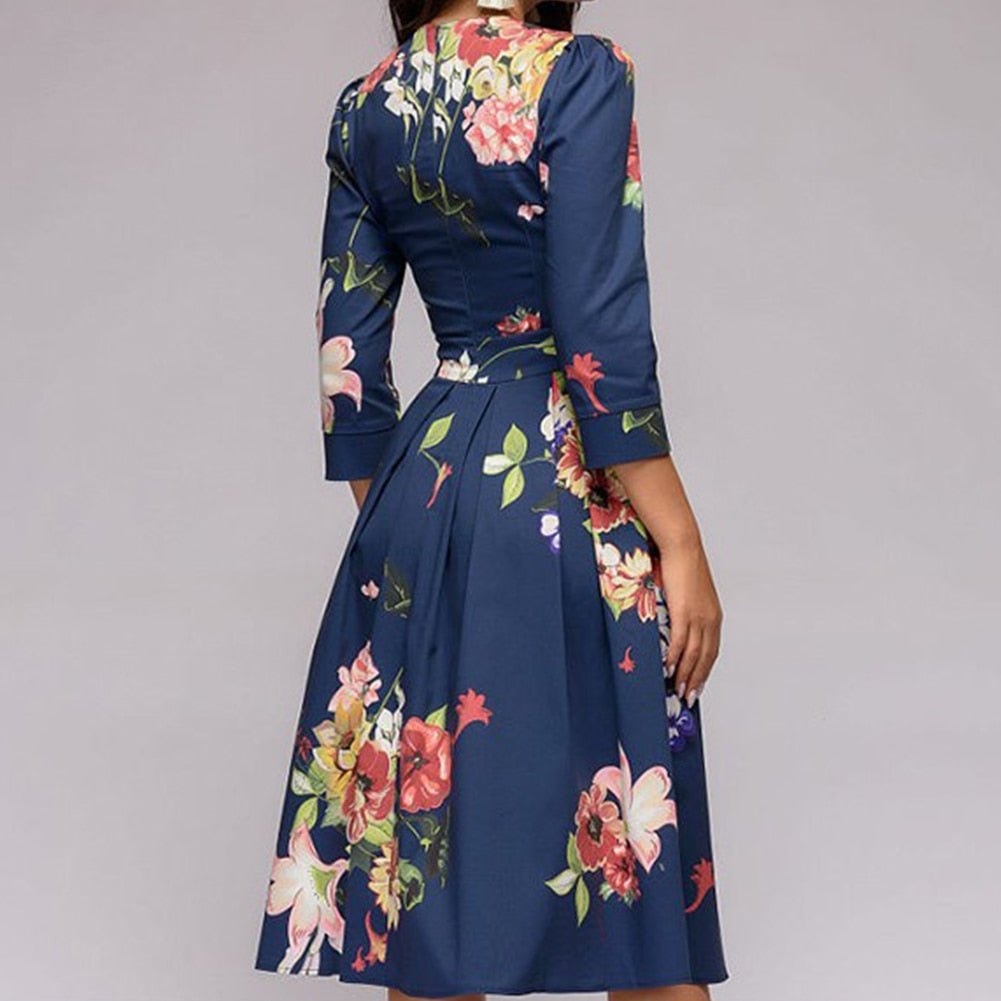 Fashionable Ladies Floral Midi Dress