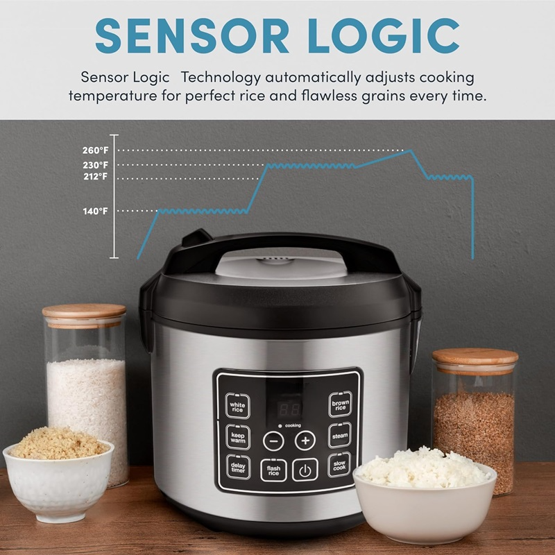Large Capacity Smart Rice Cooker - Stainless Steel