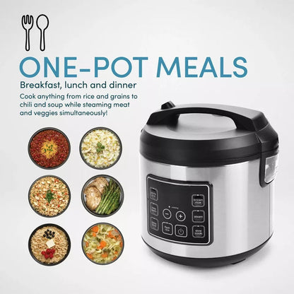 Large Capacity Smart Rice Cooker - Stainless Steel