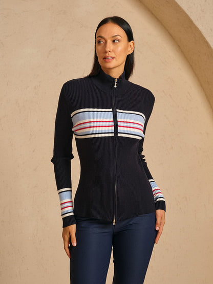 Classic Golf Color Block Crew Neck Sweater - Luxivelle