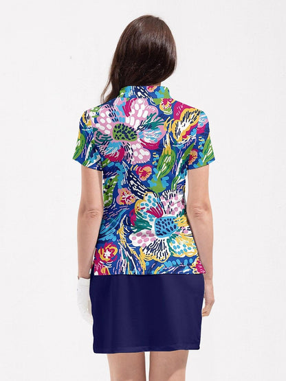 Vibrant Summer Golf Quarter Zip UPF Protection Shirt