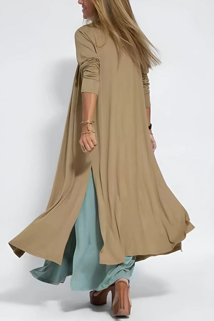Classic Long Dress with Coordinating Cardigan