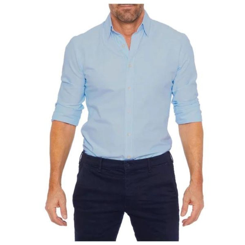 Smooth Zip Up Men's Dress Shirt