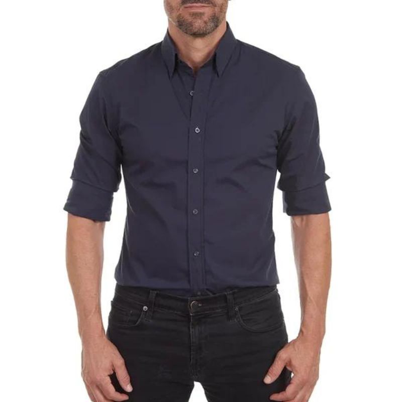 Smooth Zip Up Men's Dress Shirt
