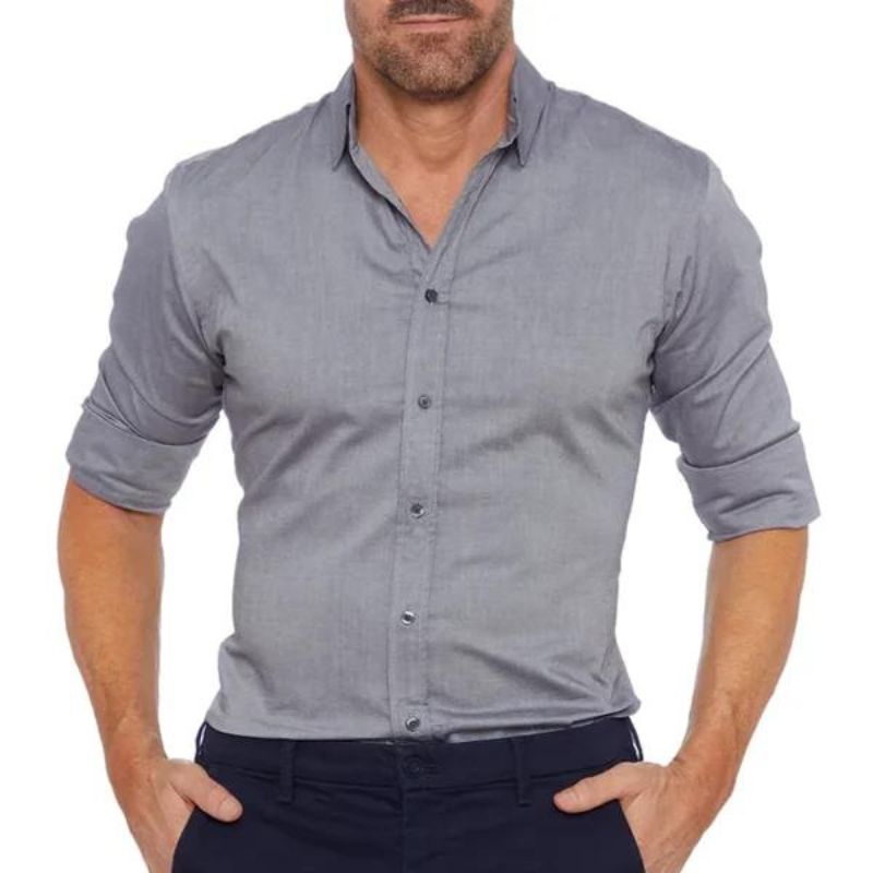 Smooth Zip Up Men's Dress Shirt