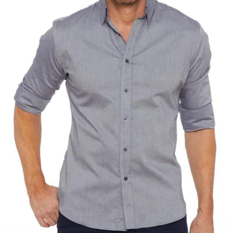 Smooth Zip Up Men's Dress Shirt