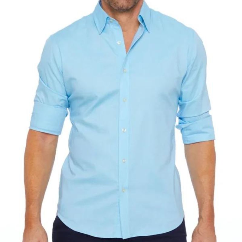 Smooth Zip Up Men's Dress Shirt