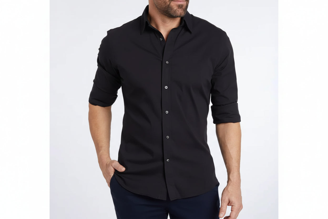 Smooth Zip Up Men's Dress Shirt - Luxivelle