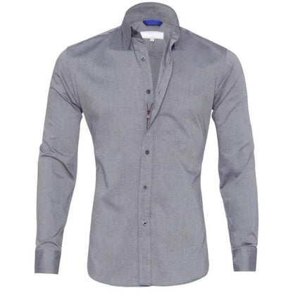 Smooth Zip Up Men's Dress Shirt