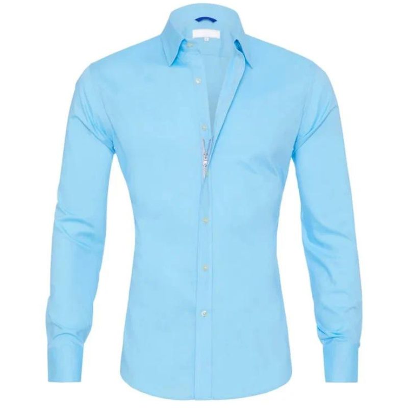 Smooth Zip Up Men's Dress Shirt