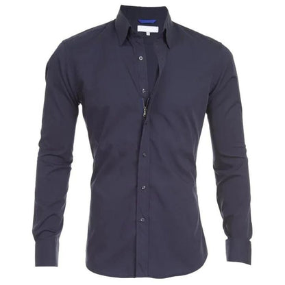 Smooth Zip Up Men's Dress Shirt